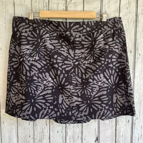 RipSkirt Hawaii Womens Wrap Skirt Size XL Length 1 Shibori Charcoal Print EUC - Picture 1 of 8